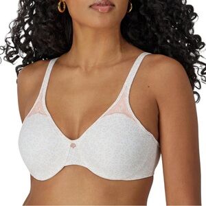 Bali womens Passion For Comfort Minimizer Underwire Bra Pink Leaf Print 42C